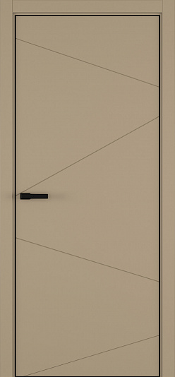 ART Lite-Vetrata - Размер полотна: 800x2000, Цвет: Бежевый, Кромка: ALU Black, Комплектность: Только полотно