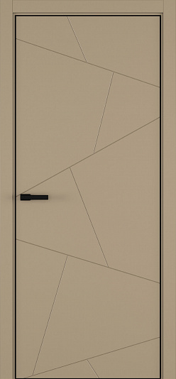 ART Lite-Vetrata 2 - Размер полотна: 800x2000, Цвет: Бежевый, Кромка: ALU Black, Комплектность: Только полотно
