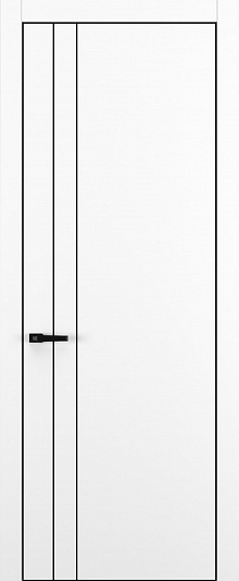 Квалитет-К15 - Размер полотна: 900x2000, Цвет: Белый матовый, Кромка: ALU Black, Комплектность: Только полотно, Молдинг: ALU Black