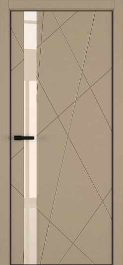 ART Lite-Chaos ПО - Размер полотна: 800x2000, Цвет: Бежевый, Кромка: ALU Black, Комплектность: Только полотно, Цвет стекла: Lacobel Beige