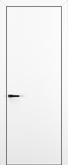 Квалитет-K7 - Размер полотна: 900x2000, Цвет: Белый матовый, Кромка: ALU Black, Комплектность: Только полотно