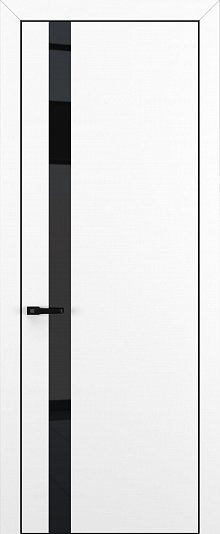Квалитет-K2 - Размер полотна: 900x2000, Цвет: Белый матовый, Кромка: ALU Black, Комплектность: Только полотно, Цвет стекла: Lacobel Black